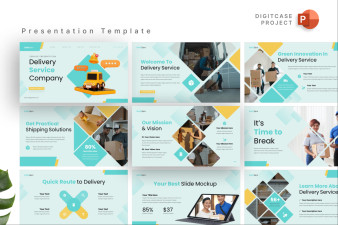 Modern Geometric Delivery Service PowerPoint Template